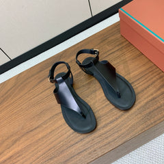 FLIP FLOPS SANDAL IN BLACK CALFSKIN