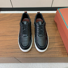 LP SNEAKERS IN BLACK CALFSKIN WITH WHITE SOLE