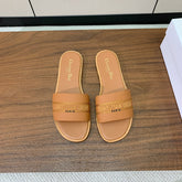 DIOR 25S DWAY SLIDE IN LIGHT BROWN CALFSKIN