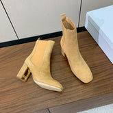 DIOR 25S ANKLE BOOTS 80 MM IN BEIGE SUEDE