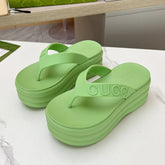 THONG PLATFORM 5 CM IN PISCHIATO GREEN IMPORTED TPU