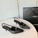 SL BLADE SLINGBACK BLACK SATIN
