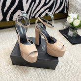 SL JODIE PLATFORM SANDALS BISQUE POLISHED CALFSKIN