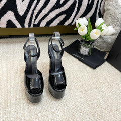 SL JODIE PLATFORM SANDALS BLACK POLISHED CALFSKIN