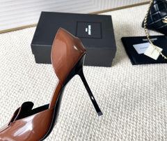 D'ORSAY PUMPS IN BRONZE BROWN SMOOTH CALFSKIN