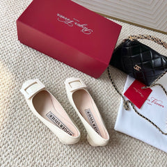 U LOOK BALLERINAS IN WHITE GLOSSY CALFSKIN