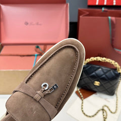 LP CHARMS WALK BABOUCHE LOAFERS CHOCOLATE BROWN SUEDE