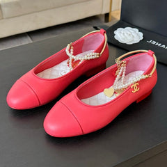 Double Strap Chunky Heel Mary Jane Shoes Red Pink