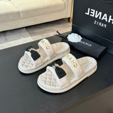 Mule Sandals Lambskin White Black