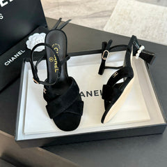 High Sandals Lambskin Black