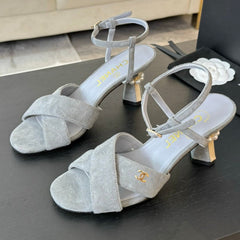 High Sandals Lambskin Gray