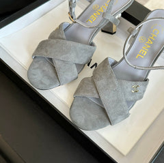 High Sandals Lambskin Gray