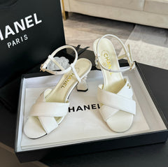 High Sandals Lambskin White
