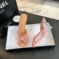 Double C High Heel Rose Pink Lambskin