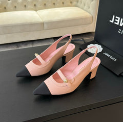 Double C WOMEN'S Slingback SPIRIT TOE Light Pink Lambskin