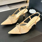MESH LOGO SLINGBACKS IN BEIGE LAMBSKIN
