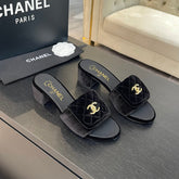 MID-HEEL 5 CM MULE IN BLACK VELVET