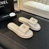 CC Logo Mule Sandal 20mm White Lambskin 183980