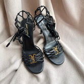YSL HIGH HEEL 90MM IN BLACK CALFSKIN GOLD HARDWARE
