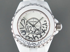 J12 Date Quartz White Ceramic Stainless Graffiti Limited