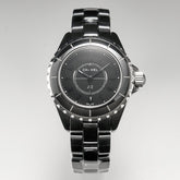 J12 Quartz Black Ceramic Black Numerals Black Dial