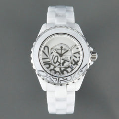 J12 Date 38mm Automatic White Ceramic Stainless Graffiti Limited