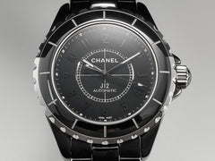 J12 Automatic Black Ceramic Black Numerals Black Dial Black Steel Hands
