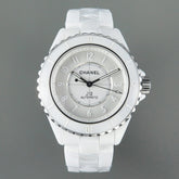 J12 Automatic White Ceramic White Numerals Black White Hands White Dial