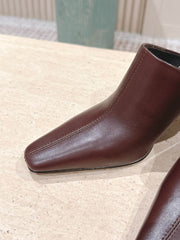 YSL 25S JILL MULES IN BURGUNDY SMOOTH CALFSKIN