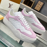 LV WOMEN GROOVY PLATFORM IN WHITE MIX LIGHT PINK EMBOSSED CALFSKIN