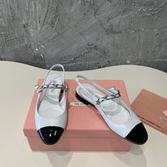 SMALL SQUARE HEAD MARY JANE SANDAL WHITE CALFSKIN