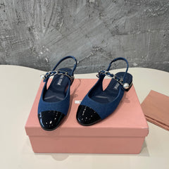 SMALL SQUARE HEAD MARY JANE SANDAL NAVY BLUE CALFSKIN