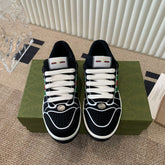 GG SCREENER SNEAKER WITH WEB BLACK CALFSKIN