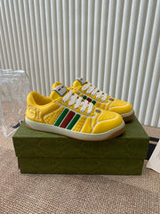 GG SCREENER SNEAKER WITH WEB LEMON CALFSKIN