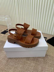 ROMAN SANDAL IN BRONZE BROWN CALFSKIN