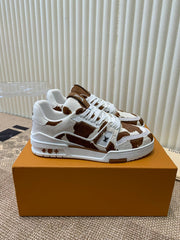 LV TRAINER SNEAKER PONY BROWN MIX WHITE