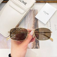 TRIOMPHE RHINESTONE SUNGLASS CL40285U IN METAL WITH CRYSTALS