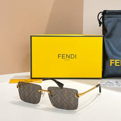 SKY RIMLESS RECTANGULAR FRAME SUNGLASSES FE40165U IN METAL