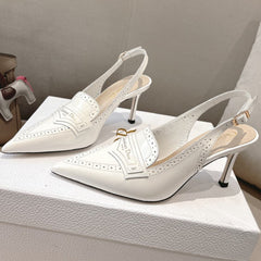 BOY SLINGBACK PUMP 35 MM IN WHITE CALFSKIN