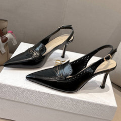 BOY SLINGBACK PUMP 35 MM IN BLACK CALFSKIN