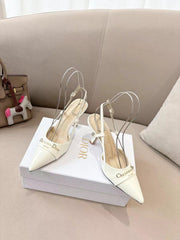 MY DD SLINGBACK PUMP 85MM IN WHITE CALFSKIN