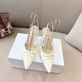 MY DD SLINGBACK PUMP 85MM IN WHITE CALFSKIN