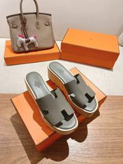 HM 25S HIGH WEDGE SANDALS IN DARK GREY LAMBSKIN STYLE 11