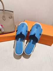 HM 25S HIGH WEDGE SANDALS IN BLUE LAMBSKIN STYLE 14