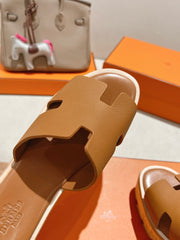 HM 25S HIGH WEDGE SANDALS IN BROWN LAMBSKIN STYLE 6