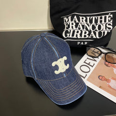 CELINE 25S BASEBALL CAP IN DENIM BLUE WITH LOGO