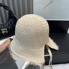 KNITTED BUCKET HAT IVORY 673885