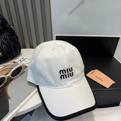 MM BASEBALL CAP IN WHITE AND BLACK FABRIC STYLE 1