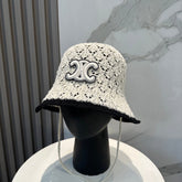BUCKET HAT MODEL 652272 IN BLACK AND WHITE CROCHET