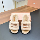 FUR SLIPPER BEIGE